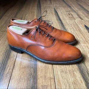 Alden Plain Toe Tan Calfskin Oxford Dress Shoe - Size 9 - Made in USA.